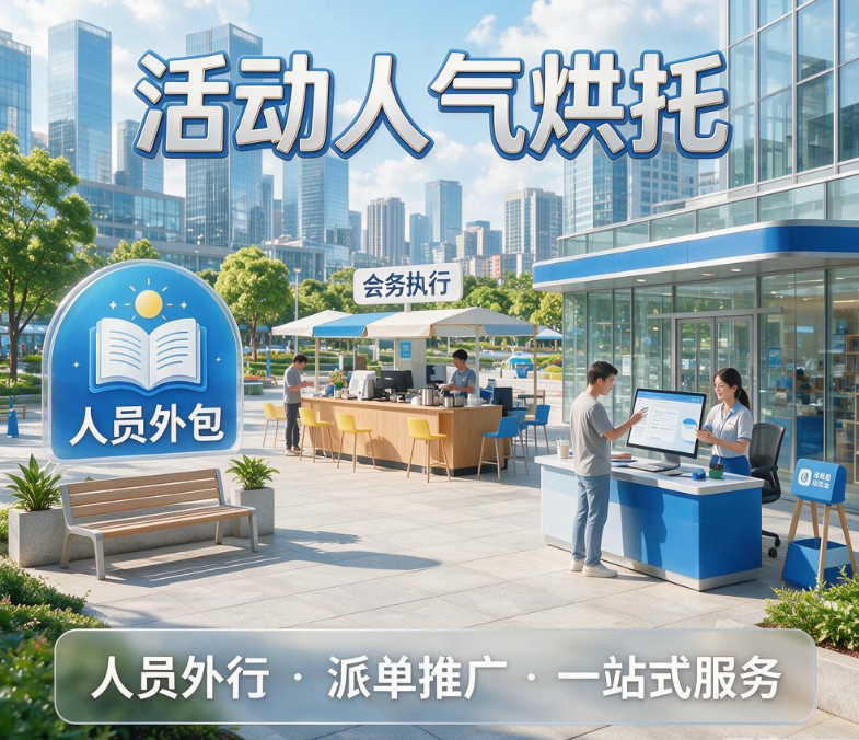 全场景活动人气烘托·人员外包·会务执行·派单推广一站式服务